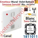 Emetteur Mural Smoove Sensitif Rts Blanc pour Volet Battant Sans Cadre