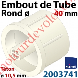 Embout pour Tube ø 40 Rond ou à Goutte Sortie Téton ø 11 Mâle Lg xx mm