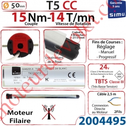 Moteur T5CC 15/14 24 v cc sans Mds