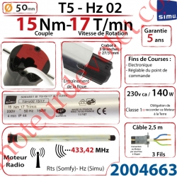 Moteur Simu Radio Hz02 15/17 T5
