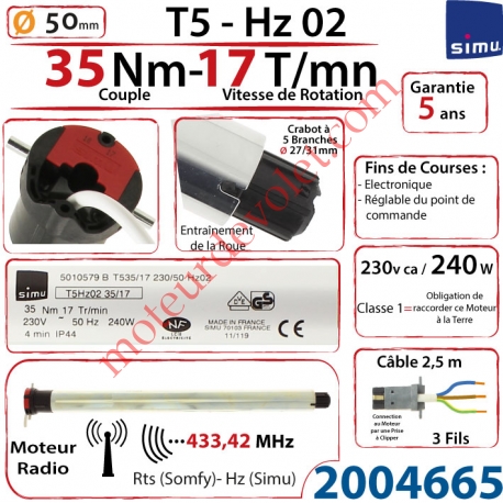 Moteur Simu Radio Hz02 35/17 T5