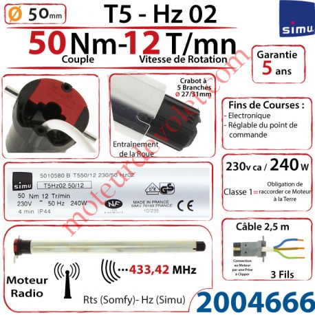 Moteur Simu Radio Hz02 50/12 T5