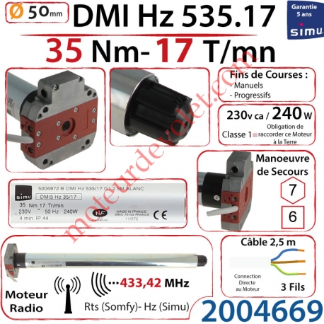 Moteur Simu Radio Hz01 DMI5 35/17 Avec Mds