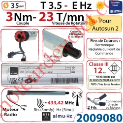 Moteur T3,5 E Hz CC 3/23 12 v cc sans Mds pour Autosun 2