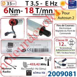 Moteur T3,5 E Hz CC 6/18 12 v cc sans Mds pour Autosun 2