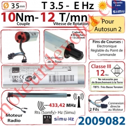 Moteur T3,5 E Hz CC 10/12 12 v cc sans Mds pour Autosun 2