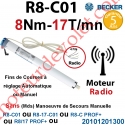 Moteur Radio R8-C01 ou R8-C PROF+ Avec FdC à Réglage Automatique ou Manuel 8/17 sans Mds
