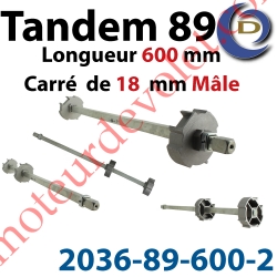 Tandem Deprat 89 Axe Carré 18 Mâle 2 Roues Lg 600 Réglable de  à  mm Largeur Maxi du Tablier 4000mm