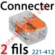 Borne Mini Connexion à Leviers 2 Fils Souples ou Rigides jusqu'à 4 mm² Intensité Max 32A Tension 450v