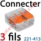 Borne Mini Connexion à Leviers 3 Fils Souples ou Rigides jusqu'à 4 mm² Intensité Max 32A Tension 450v