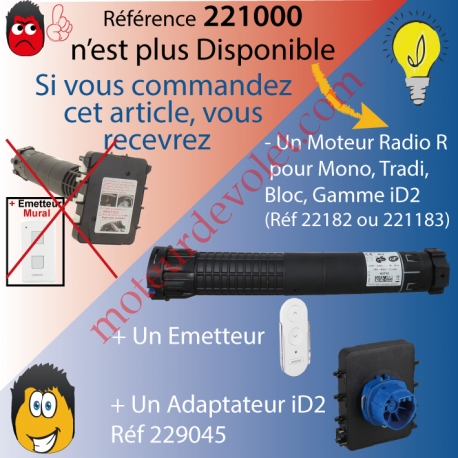 Moteur Bubendorff Radio CI2 10 Nm sans Mds et son Emetteur Mural