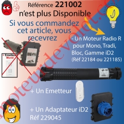 Moteur Bubendorff Radio CI2 25 Nm sans Mds et son Emetteur Mural