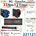 Moteur Bubendorff Radio RG Gauche 33 Nm sans Mds et son Emetteur Mural