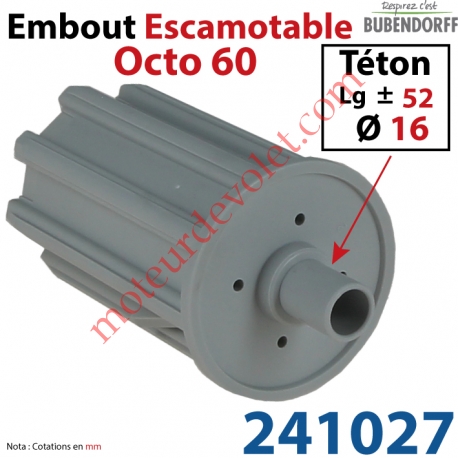Embout Escamotable Octo 60 Bubendorff Téton diamètre 16 mm Mâle pour Gamme NL