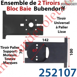 Ensemble de 2 Tiroirs: Palier Support pour Moteur Toutes Marques et Universel à Palier Lisse dans Bloc Baie Bubendorff 