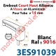 Embout Court Haut modèle Alliance à Visser pour Tube d'Espagnolette Diamètre 14mm Rainuré en Aluminium Laqué Blanc ± Ral 9016