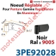 Nœud Réglable pour Penture Gamme RapidRénov Diamètre:14 Lg:70 Déport:15mm en Plat Aluminium de 39,5x4mm Laqué Noir ± Ral 9005
