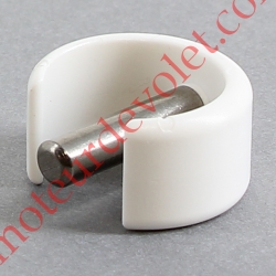 Clips de Blocage en Plast Blanc Avec Goupille Cylindrique Inox pr Tube ø Ext 15,16 ou 17 mm