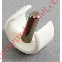 Clips de Blocage en Plast Blanc Avec Goupille Cylindrique Inox pr Tube ø Ext 12 ou 13 mm