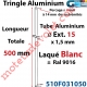 Tringle Alu Laqué Blanc ø 15 mm Lg 500 mm