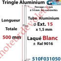 Tringle Alu Laqué Blanc ø 15 mm Lg 500 mm