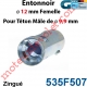 Entonnoir ø 12 mm Femelle Taraudé M5 Avec Vis 5x18 pour Têton mâle ø 9,9 mm