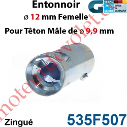 Entonnoir ø 12 mm Femelle Taraudé M5 Avec Vis 5x18 pour Têton mâle ø 9,9 mm