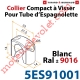 Collier Compact à Visser en Matériau Composite Blanc ±Ral 9016 pour Tube Espagnolette Diam 14mm Rainuré en Aluminium (Sans vis)
