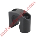 Collier Compact à Visser en Matériau Composite Noir ±Ral 9005 pour Tube Espagnolette Diam 14mm Rainuré en Aluminium (Sans vis)