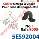 Collier Oméga à Visser en Matériau Composite Noir ±Ral 9005 pour Tube d'Espagnolette Diam 14mm Rainuré en Aluminium (Sans vis)
