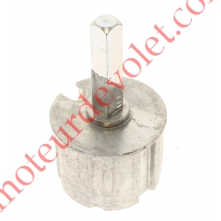 Embout Aluminium pour Tube Rond ø 70 à Goutte Avec Embout Carré de ø 13 mm Mâle Lg 63 mm