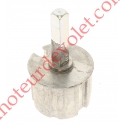 Embout Aluminium pour Tube Rond ø 70 à Goutte Avec Embout Carré de ø 13 mm Mâle Lg 63 mm