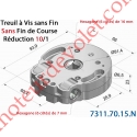 Treuil Vis Sans Fin Manoeuvre Hexa 7 Sortie Hexa 16 Femelle Sans FdC Réduction 10/1