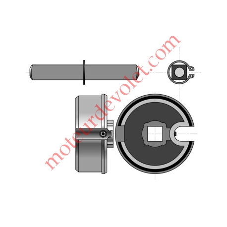 Embout Réglable pour Tube Rond ø 70 mm 15/10 & 20/10 Avec Carré de 13 mm Mâle