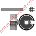 Embout Réglable pour Tube Rond ø 70 mm 15/10 & 20/10 Avec Carré de 13 mm Mâle