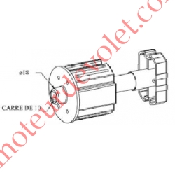Tandem Zf 64 à Téton ø 18 mm Mâle Alésé en Carré de 10 mm Femelle