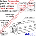 Embout Escamotable Octo 60 Porte Roulement ø28 Alésé en X de 10 mm Femelle pour Treuil à Chainette