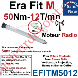 Moteur Nice Radio Era Fit M 50/12 Av FdC Electro & Fréquence 433,92MHz Rolling Code M 50
