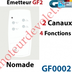 Emetteur Nomade GF 2 Blanc  (2 Canaux 4 Fonctions) peut être Fixé av Supp GF0019