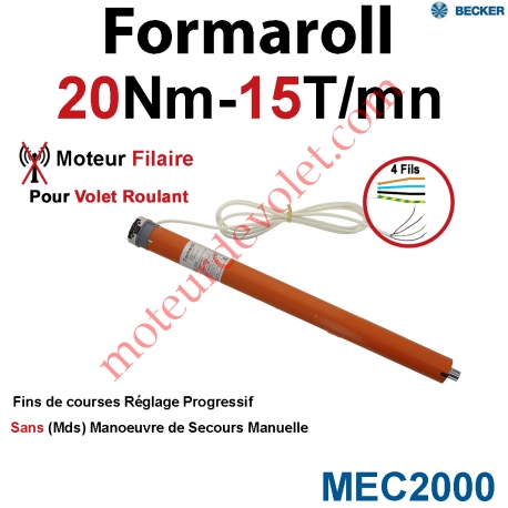 Moteur Formaroll Filaire Avec FdC à Réglage Progressif 20/15 sans Mds