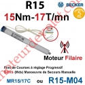 Moteur Filaire Avec FdC à Réglage Progressif 15/17 Becker sans Mds Autre Réf MR15/17C