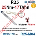 Moteur Filaire Avec FdC à Réglage Progressif 25/17 Becker sans Mds Autre Réf MR25/17C