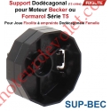 Support Dodécagonal pour Moteur Becker ou Formaroll muni d'un Clip C-Plug dans Coffre Fixolite