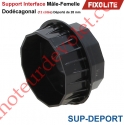 Support Dodécagonal Mâle-Femelle Déporté de 28 mm pour Coffre Fixolite