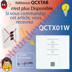 Emetteur Mural Gaposa 868 MHz 1 Canal 4 Fonctions Avec Cadre Blanc