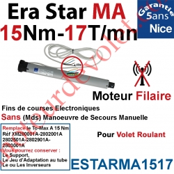 Moteur Nice Filaire Era Star MA 15/17 Av FdC Electroniques Réglables de l'inverseur Série M (Medium ø45mm)