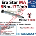 Moteur Nice Filaire Era Star MA 5/17 Av FdC Electroniques Réglables de l'inverseur Série M (Medium ø45mm)