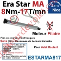Moteur Nice Filaire Era Star MA 8/17 Av FdC Electroniques Réglables de l'inverseur Série M (Medium ø45mm)