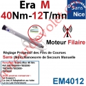 Moteur Nice Filaire Era M 40/12 Avec FdC Manuels Série M (Medium ø45mm)