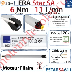 Moteur Nice Filaire Era Star SA 6/11 Av FdC Electronique Série S (Small ø35mm)